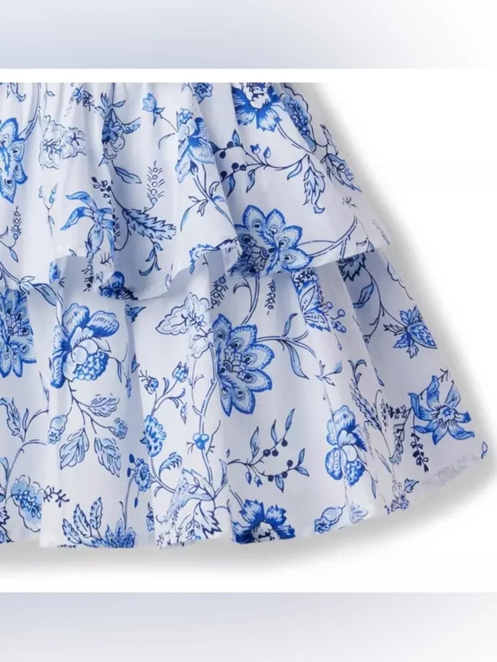 Janie and Jack Floral Tiered Bubble Sleeve Dress